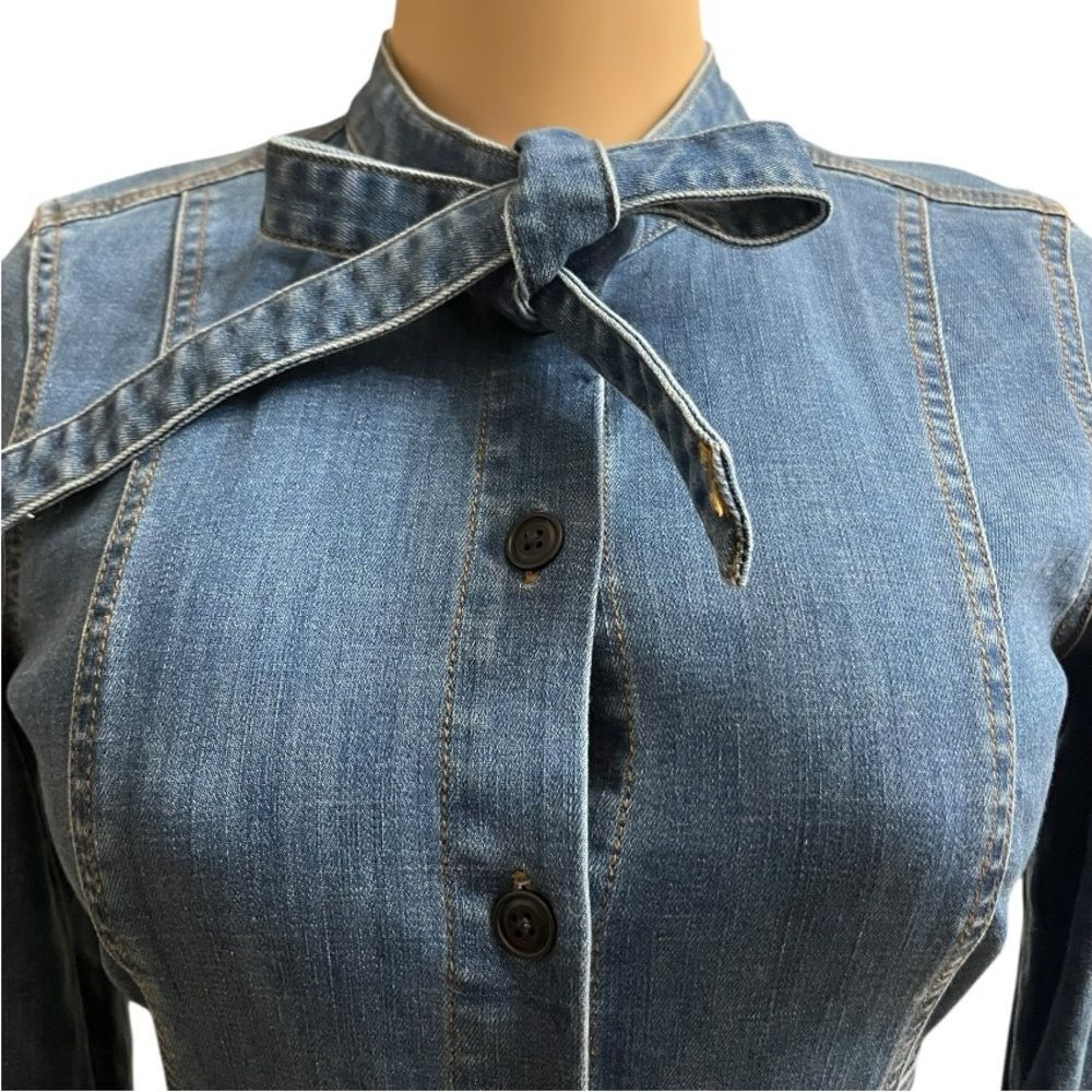 Madewell Blue Long Sleeve Denim Dress - Picture 4 of 11